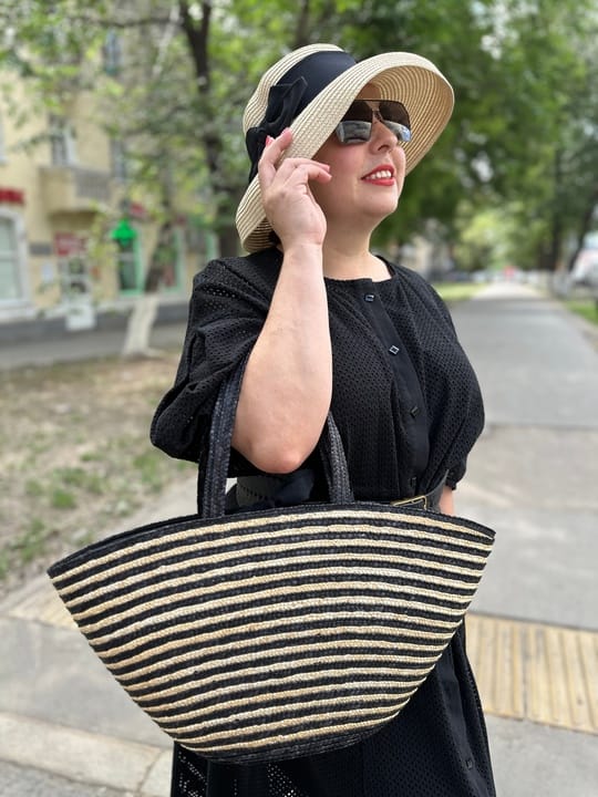 Сумка Полосатая (Черный, one size)